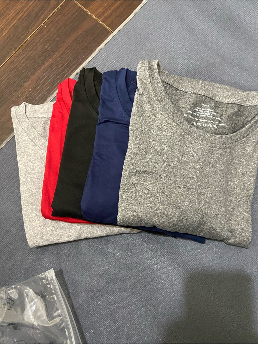 5 Pack Men's Athletic Shirts UPF 50+ Short Tee Sz: L